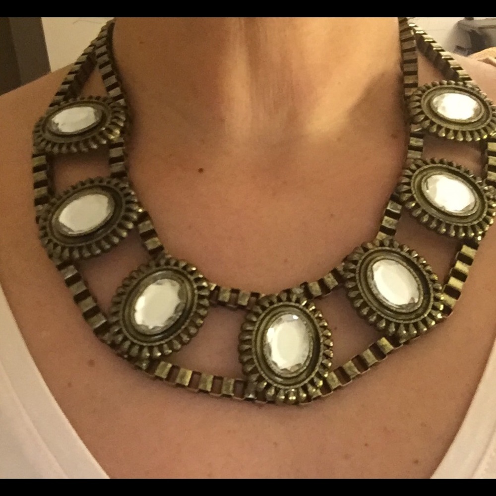 Icing Collar Metal/Rhinestones Statement Necklace